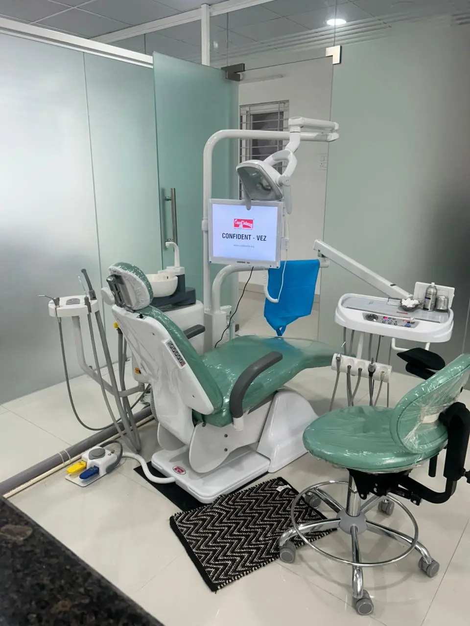 Interior of Dr. Sri Sushma Multispeciality Dental Clinic — reception and treatment area, Anandbagh Hyderabad